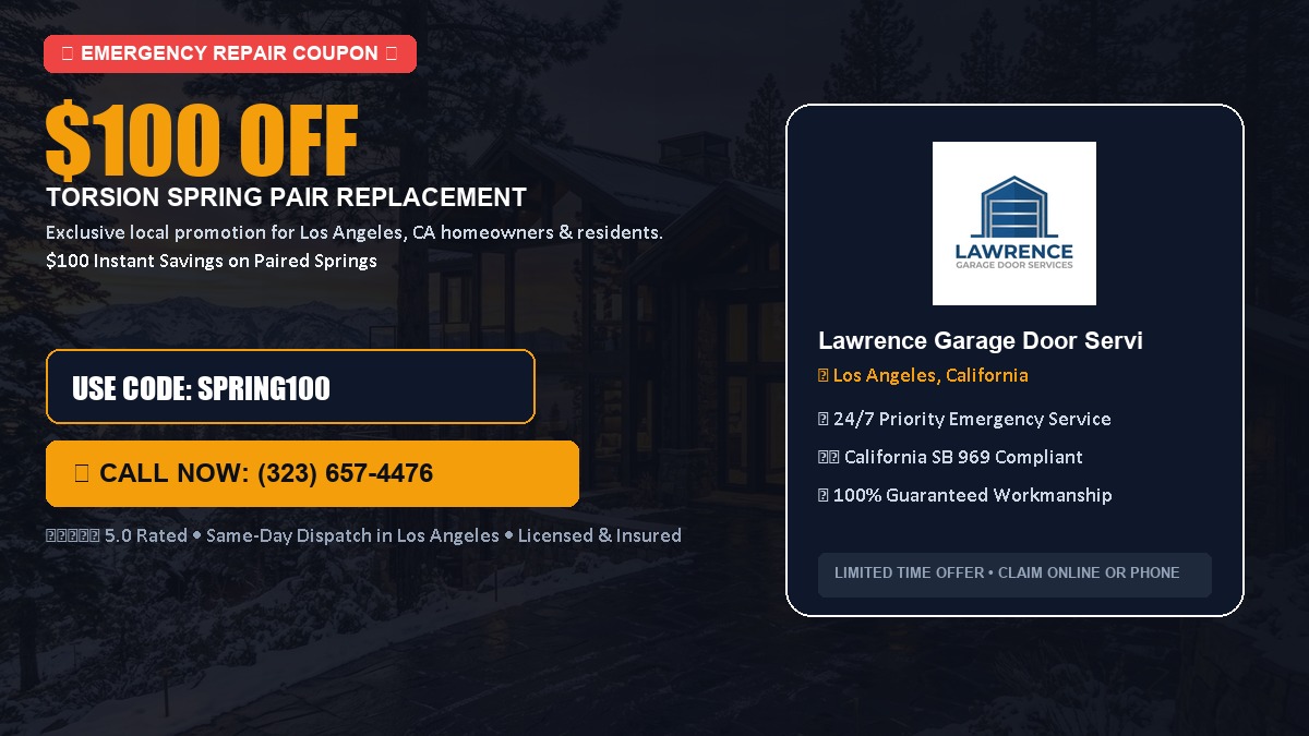 $100 OFF Heavy-Duty Torsion Spring Pair Replacement in Los Angeles, CA